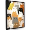 Gatos Fofos Quadro Decorativo Quarto Elegante Pintura Pop A3 - 1