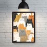 Gatos Fofos Quadro Decorativo Quarto Elegante Pintura Pop A3 - 6