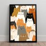 Gatos Fofos Quadro Decorativo Quarto Elegante Pintura Pop A3 - 2