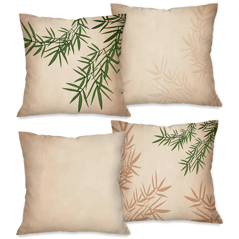 Kit com 4 Capas para Almofadas Decorativas Bambus