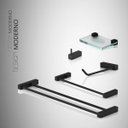 Ver imagem 3 de Kit de Acessórios Duplo para Banheiro Troia 5 Peças Preto Acetinado 2090tr