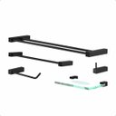 Ver imagem 1 de Kit de Acessórios Duplo para Banheiro Troia 5 Peças Preto Acetinado 2090tr