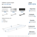 Ver imagem 5 de Toalheiro Duplo para Banheiro Preto Fosco Orion Grego Metal 50cm