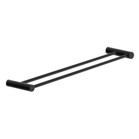 Toalheiro Duplo para Banheiro Preto Fosco Orion Grego Metal 50cm
