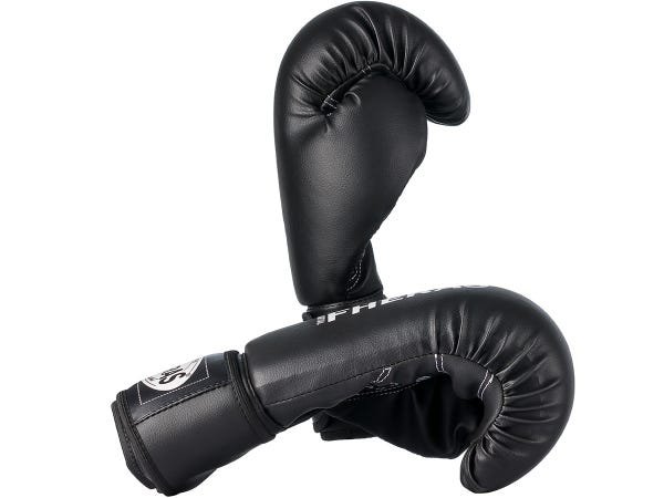 Kit Luva de Boxe Muay Thai MMA Bandagem e Bucal 14oz Preto - 4