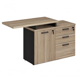 Mesa 1,20 + Balcão C/ 1 Porta, 3 Gavetas - Web30 Preto/calvi - 3