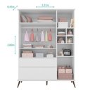 Ver imagem 4 de Jogo de Quarto Infantil Retrô Melinda Guarda Roupa e Cômoda com Porta Branco - Phoenix Baby