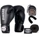 Kit Luva de Boxe Muay Thai MMA Bandagem e Bucal 08oz Preto - 1