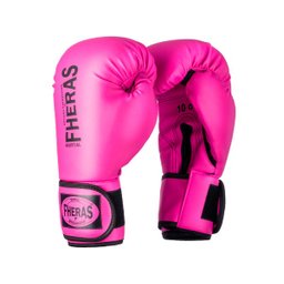 Kit Luva de Boxe Muay Thai MMA Bandagem e Bucal Rosa 14oz - 3 Kit Luva de Boxe Muay Thai MMA Bandagem e Bucal Rosa 14oz - 3