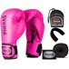 Kit Luva de Boxe Muay Thai MMA Bandagem e Bucal Rosa 12oz - 1