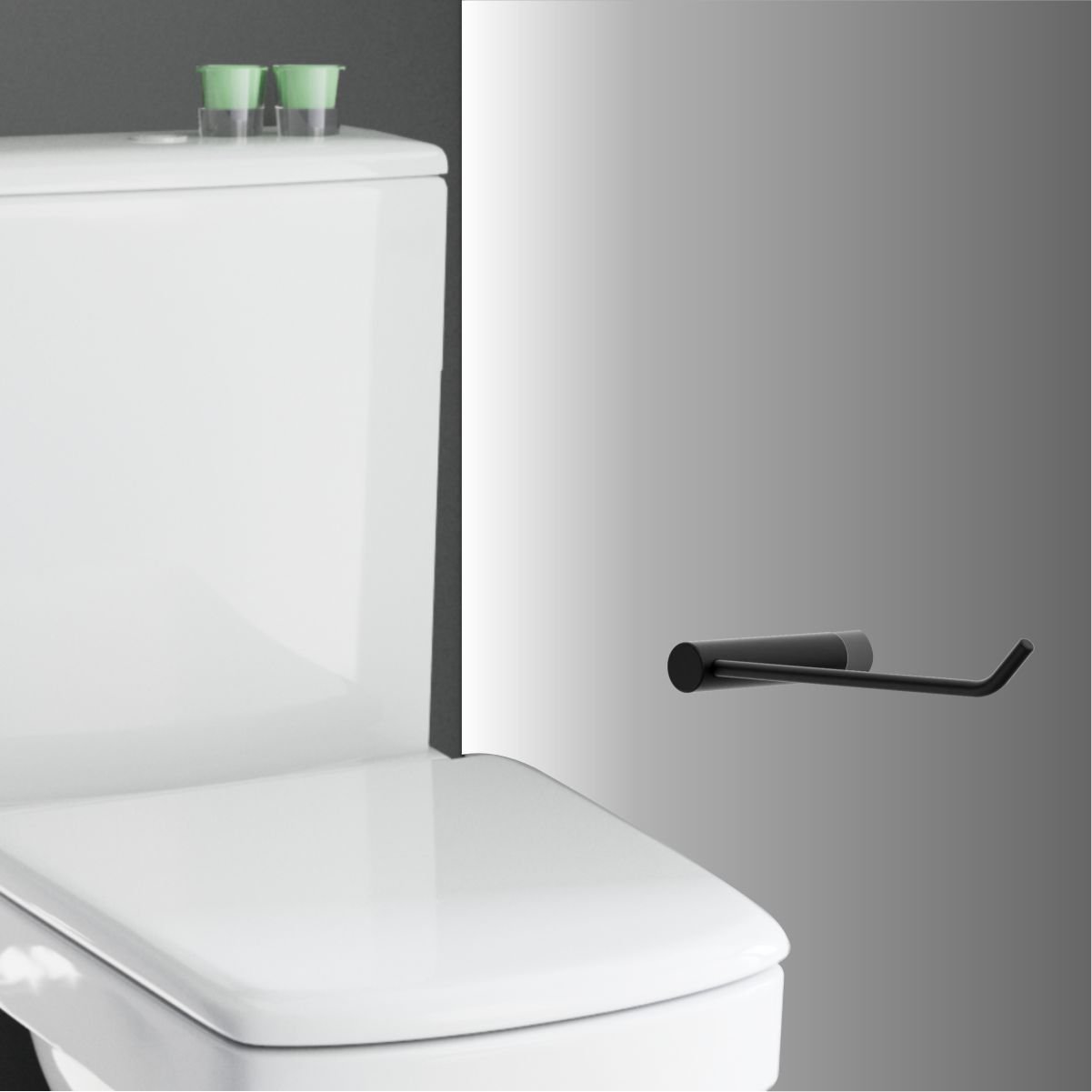 Papeleira Porta Papel para Banheiro Orion Suporte Preto 1020or - 3