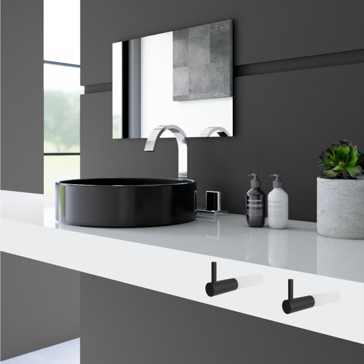 Cabide para Banheiro Orion Suporte Preto 1010or - 3