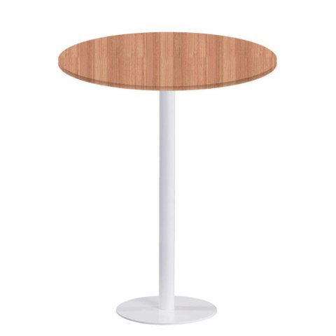 Mesa Pisa Beta Bistrô Fratini 107,50cm (a) Disco Redondo Branco Tampo Mdp Redondo Noce Nat 80cm (l)