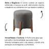 Kit 2 Puff Decorativo para Sala Redondo Luxo Ariana Corino Cinza - 2