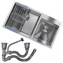 Ver imagem 1 de Cuba Dupla Goumert Cozinha Aço Inox Lava Escorre Limpa Louça Alimentos Agua Luxo Area Externa Pia To