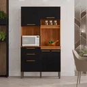 Ver imagem 1 de Armário de Cozinha 5 Portas 2 Gavetas Dubai - Cinamomo Preto