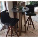 Ver imagem 3 de Kit 5 Banquetas Julia Gourmet Giratória Média-Assento tecido Preto