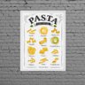 Quadro Decorativo Tipos De Pasta 24x18cm - com vidro:Madeira branca - 2