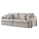 Ver mais imagens de Sofá Cama 4 Lugares Retrátil Reclinável 260cm Linho com Molas Ensacadas Atena Yescasa