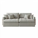 Ver imagem 2 de Sofá Cama 4 Lugares Retrátil Reclinável 260cm Linho com Molas Ensacadas Atena Yescasa