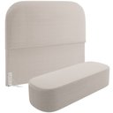 Ver imagem 1 de Cabeceira Cama Box Casal 140cm Lanna com Puff Recamier Doha W01 Bouclê Creme - Lyam Decor