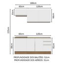 Ver imagem 4 de Armário de Cozinha Compacta 180cm Rustic Branco Glamy Madesa 07