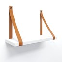 Ver imagem 1 de Prateleira em Mdf Branco 30x15cm com Alça Cor Caramelo