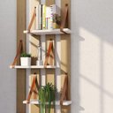 Ver imagem 3 de Prateleira em Mdf Branco 30x15cm com Alça Cor Caramelo