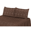 Ver imagem 2 de Colcha de casal padrão oxford 200 fios cobre leito bordado + 2 porta travesseiros