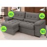 Sofá Alion 2,15m Retrátil/reclinável Suede Cinza - Xflex Sofás - 2
