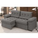 Ver imagem 1 de Sofá Alion 2,15m Retrátil e Reclinável Suede Cinza - X-Flex Sofás
