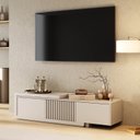 Ver imagem 1 de Rack Extensível para TV até 50 Polegadas 195cm Portas Ripadas Aruá CabeCasa MadeiraOriginals