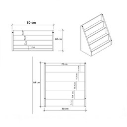 Expositor de Livros Pierre 100% Mdf - 2