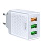 Carregador Carga Rápida Topk 3 Portas USB Qc3.0 30W 3A - Branco - 1
