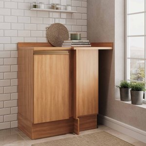 Balcão Canto Reto 1 Porta com Tampo Aroeira CabeCasa MadeiraOriginals