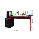 Ver imagem 5 de Mesa Gamer de Computador Escrivaninha Quarto Drx 5000 - Preto / Vermelho
