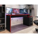 Ver imagem 3 de Mesa Gamer de Computador Escrivaninha Quarto Drx 5000 - Preto / Vermelho