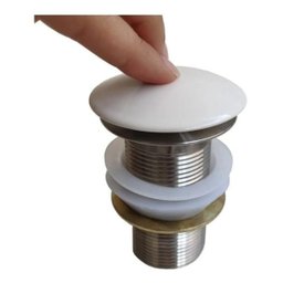 Válvula Click Flvx Hidro 1.1/4" VC114-CER Tampa Cerâmica Branca Grande e Inox - 1