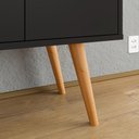 Ver imagem 5 de Aparador Buffet Dallas 4 Portas Decoração Cantinho Café Pés Palito Retrô Preto - Rpm