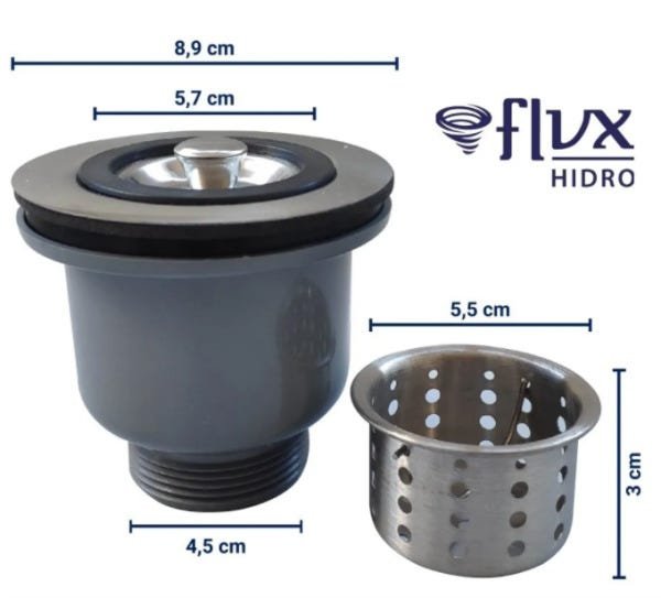 Válvula Higiênica Flvx Hidro 3.1/2" com Cesto Removível - 5