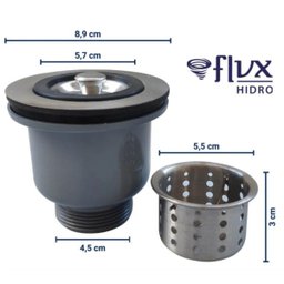 Válvula Higiênica Flvx Hidro 3.1/2" com Cesto Removível - 5
