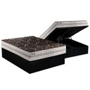 Ver imagem 1 de Cama Box Baú King: Colchão Espuma Paropas D33 Pasquale Plus Euro Pillow + Base CRC Suede Black(193x2