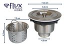 Ver imagem 4 de Válvula Higiênica Flvx Hidro 4.1/2" com Cesto Removível Inox
