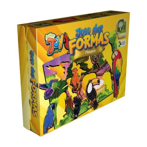 Brinquedo Jogo Das Formas Pássaros em Mdf +3 Anos Paper Toy