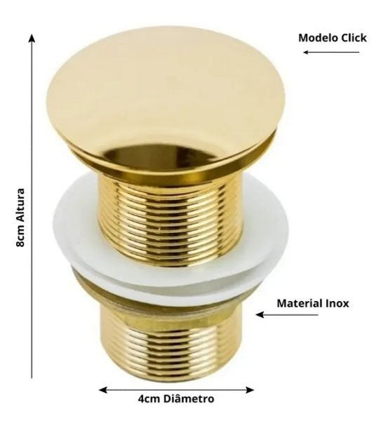 Válvula Click Flvx Hidro 1.1/4" Vc114-gol Inox Gold - 4