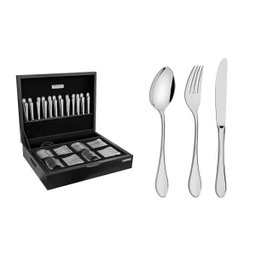 Faqueiro Tramontina Italy em Aço Inox com Facas de Mesa Forjadas 6mm Alto Brilho e Estojo de - 1