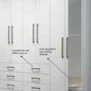 Ver imagem 4 de Guarda-Roupa Casal 8 Portas 6 Gavetas com Espelho Branco Brilho Havana Master Santos Andirá
