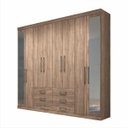 Ver imagem 2 de Guarda-Roupa Casal 8 Portas 6 Gavetas com Espelho Atacama Havana Master Santos Andirá