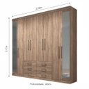 Ver imagem 3 de Guarda-Roupa Casal 8 Portas 6 Gavetas com Espelho Atacama Havana Master Santos Andirá