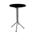 Ver imagem 2 de Jogo de Mesa Bistrô Prata Tampo Preto com 2 Banquetas Alta Prata Assento Preto